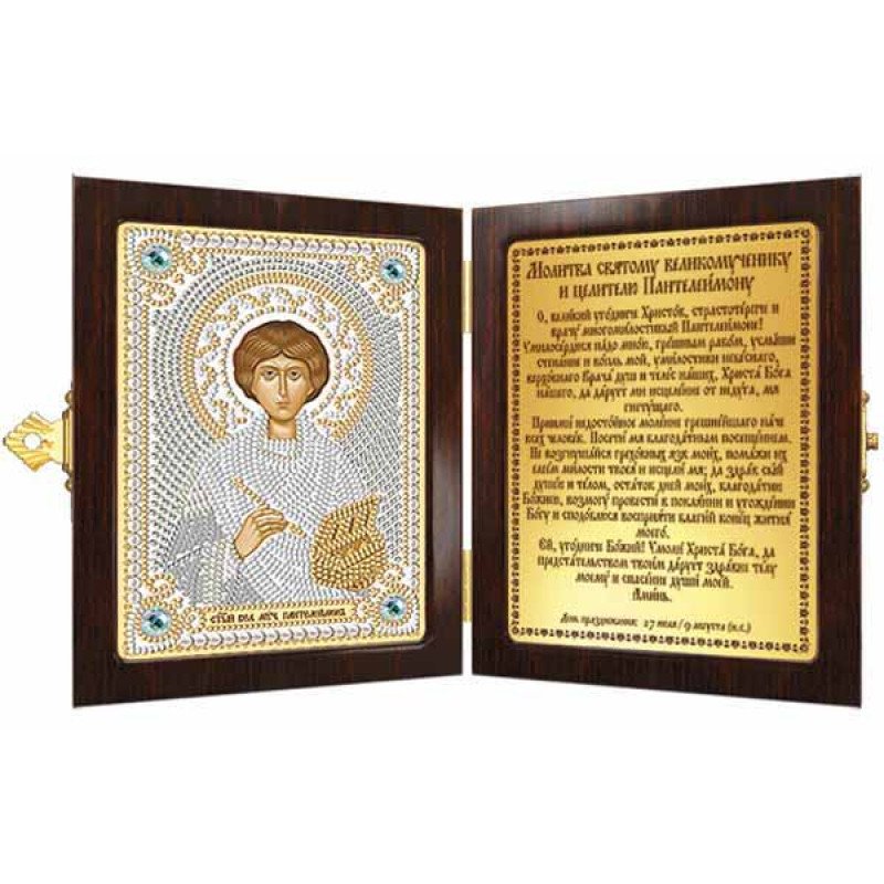 Kit for embroidery icons in a frame-folding Nova Sloboda CM7033 St. Vmch Healer Panteleimon