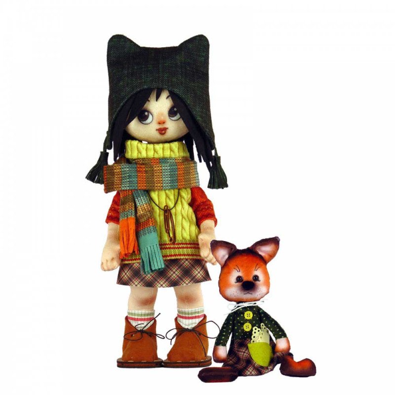 Набір для шиття ляльки та м’якої іграшки Нова Слобода К1072 Дівчинка з лисеням (знятий з виробництва)