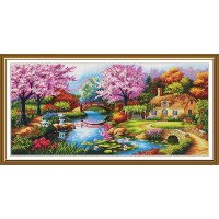 Thread embroidery kit Nova Sloboda PE1500 Fragrant Garden