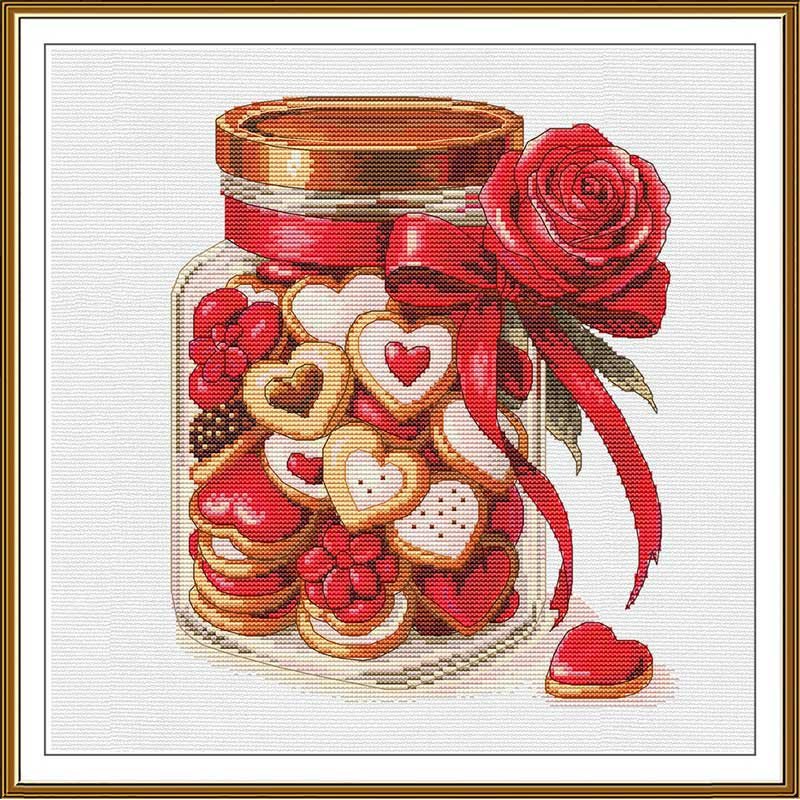 Набор для вышивки нитками на белой канве Новая Слобода РЕ2002 Сладкая любовь