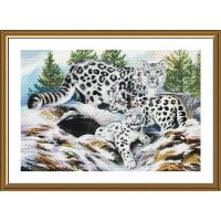 Thread embroidery kit Nova Sloboda PE3537 Snow leopards