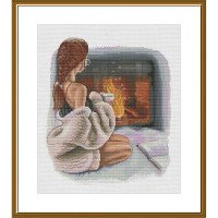Thread embroidery kit Nova Sloboda PE3542 The warmth of a home hearth