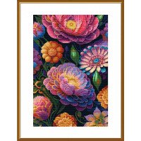 Thread embroidery kit Nova Sloboda PE3551 Floral variety