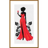 Thread embroidery kit Nova Sloboda PE3555 The lady in red