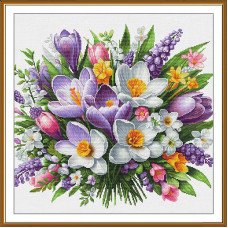 Thread embroidery kit Nova Sloboda PE3562 A colorful bouquet ()