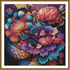 Thread embroidery kit Nova Sloboda PE3578 Tropical variety