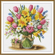 Thread embroidery kit Nova Sloboda PE3602 Perfume of flowers