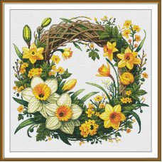 Thread embroidery kit Nova Sloboda PE3603 A wreath of fragrant flowers
