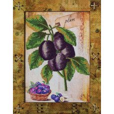 Postcard embroidery kit Nova Sloboda OP5516 Fruit. Plum (out of production)