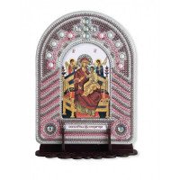 Set to reating an icon with an embroidered icon frame Nova Sloboda BK1011 Virgin Mother of God