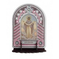 Set to reating an icon with an embroidered icon frame Nova Sloboda BK1014 Protection of the Blessed Virgin Mary