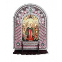Set to reating an icon with an embroidered icon frame Nova Sloboda BK1018 Mother of God of All Who Sorrow Joy