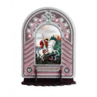 Set to reating an icon with an embroidered icon frame Nova Sloboda BK1019 St. George the Victorious