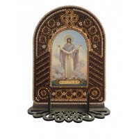 Set to reating an icon with an embroidered icon frame Nova Sloboda BK2009 Intercession of the Blessed Virgin