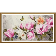 Набор для вышивки нитками на канве с фоновым изображением Новая Слобода СР1525 Романтическая нежность