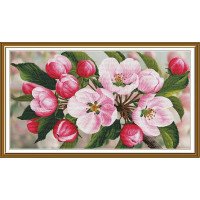 Набор для вышивки нитками на канве с фоновым изображением Новая Слобода СР1526 Яблоневый аромат