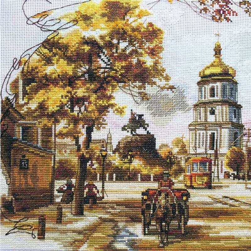 Набір для вишивки нитками на канві з фоновим зображенням Нова Слобода СР2195 Старий Київ