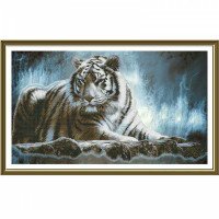 Набір для вишивки нитками на канві з фоновим зображенням Нова Слобода СР2242 Амурський тигр