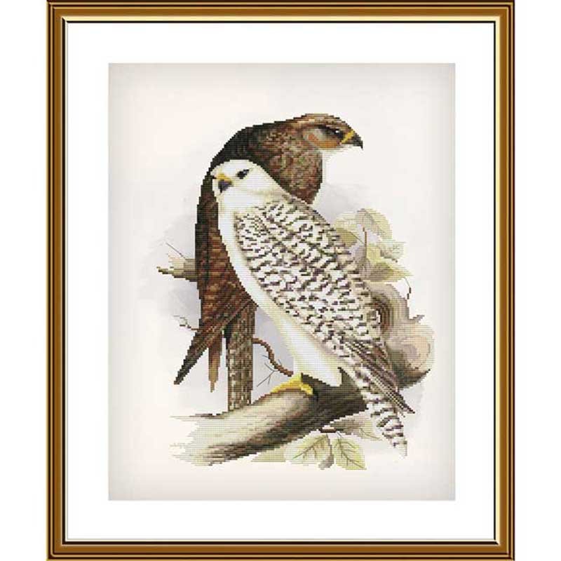 Набір для вишивки нитками на канві з фоновим зображенням Нова Слобода СР2273 Горді птахи