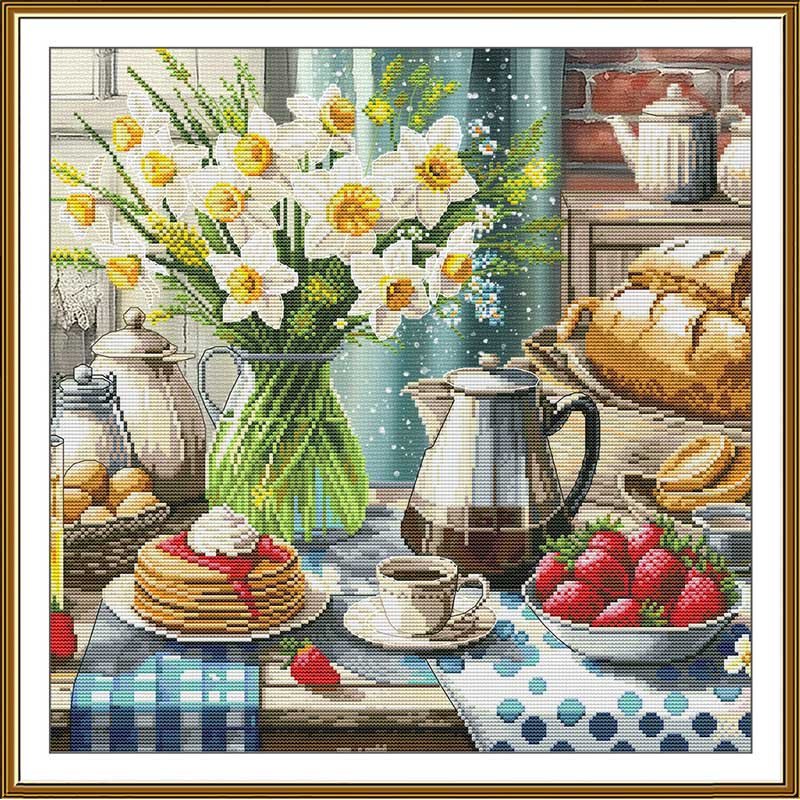 Thread embroidery kit Nova Sloboda CP2330 Breakfast for the soul