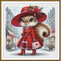 Thread embroidery kit Nova Sloboda CP2361 Parisian fashionista