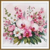 Thread embroidery kit Nova Sloboda CP2362 Orchid paradise