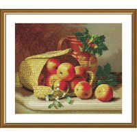 Набор для вышивки нитками на канве с фоновым изображением Новая Слобода СР3304 Сладкие яблочки