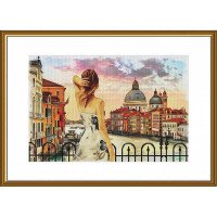 Набор для вышивки нитками на канве с фоновым изображением Новая Слобода СР3339 Влюбляясь в Венецию