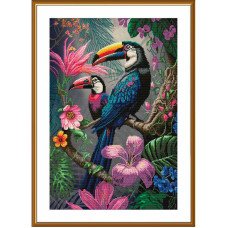 Набір для вишивки нитками на канві з фоновим зображенням Нова Слобода СР3369 Тропічні красуні