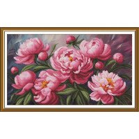 Thread embroidery kit Nova Sloboda CP3412 Peony Sonata