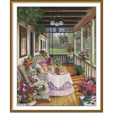 Thread embroidery kit Nova Sloboda CP3420 Cozy Veranda