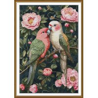 Thread embroidery kit Nova Sloboda CP3435 Green feathers