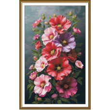Thread embroidery kit Nova Sloboda CP3437 Picturesque mallows