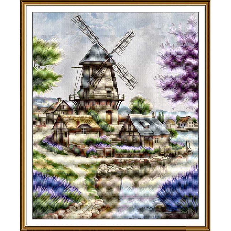 Thread embroidery kit Nova Sloboda CP3454 Water mill