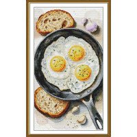 Набір для вишивки нитками на канві з фоновим зображенням Нова Слобода СР3472 Ідеальний сніданок