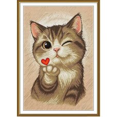 Thread embroidery kit Nova Sloboda CP3483 A kiss for you