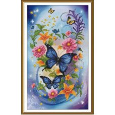 Thread embroidery kit Nova Sloboda CP6253 Sapphire Butterflies