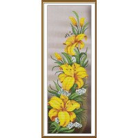 Thread embroidery kit Nova Sloboda CP6272 Yellow lilies