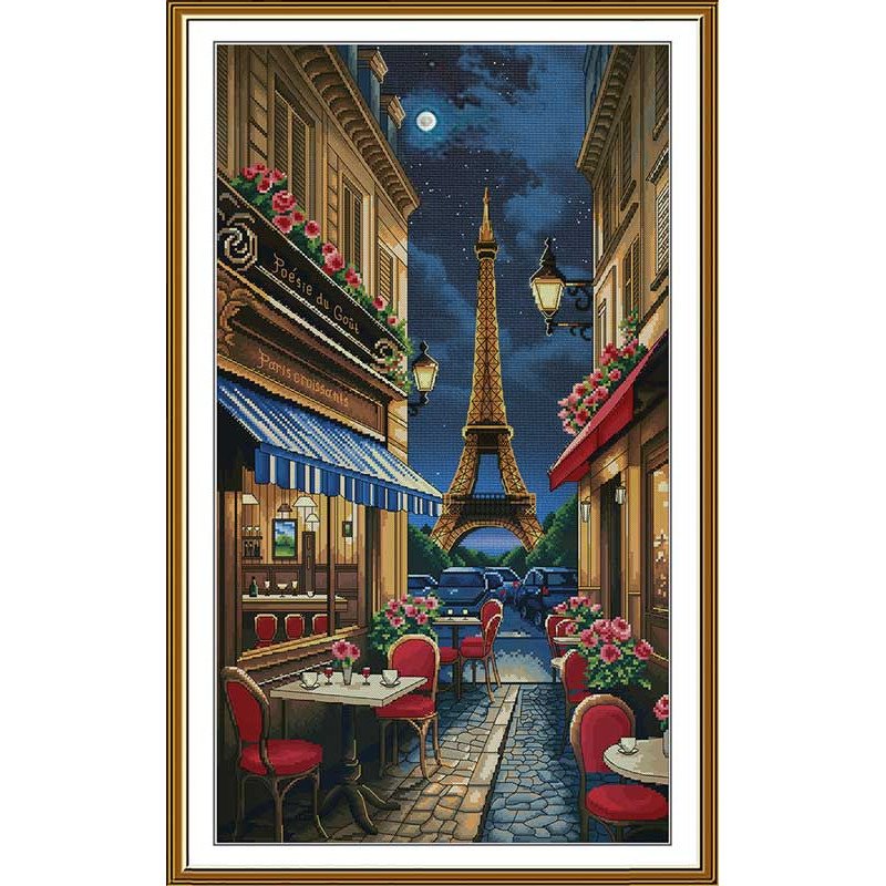 Thread embroidery kit Nova Sloboda CP6290 Paris on a summer night