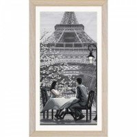 Набір для вишивки нитками на канві з фоновим зображенням Нова Слобода СВ0105 Париж-місто кохання. Молодість
