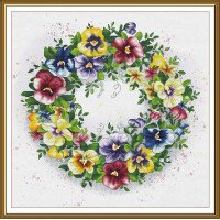 Thread embroidery kit Nova Sloboda CB2258 Spring wreath