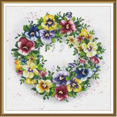 Thread embroidery kit Nova Sloboda CB2258 Spring wreath