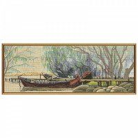 Набор для вышивки нитками на канве с фоновым изображением Новая Слобода СВ3080 Дунайская гавань