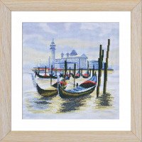 Набір для вишивки нитками на канві з фоновим зображенням Нова Слобода СВ4069 Пристань у Венеції (знято з виробництва)