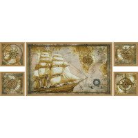 Набор для вышивки нитками на канве с фоновым изображением Новая Слобода СВ6584 Морское путешествие