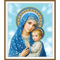 Bead embroidery kit in "back to the needle" technique Nova Sloboda NK3347 Our Lady in Blue with the Holy Child