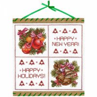 Embroidery kit on canvas with a background image Nova Sloboda KO3018 New Year's colors (out of production)