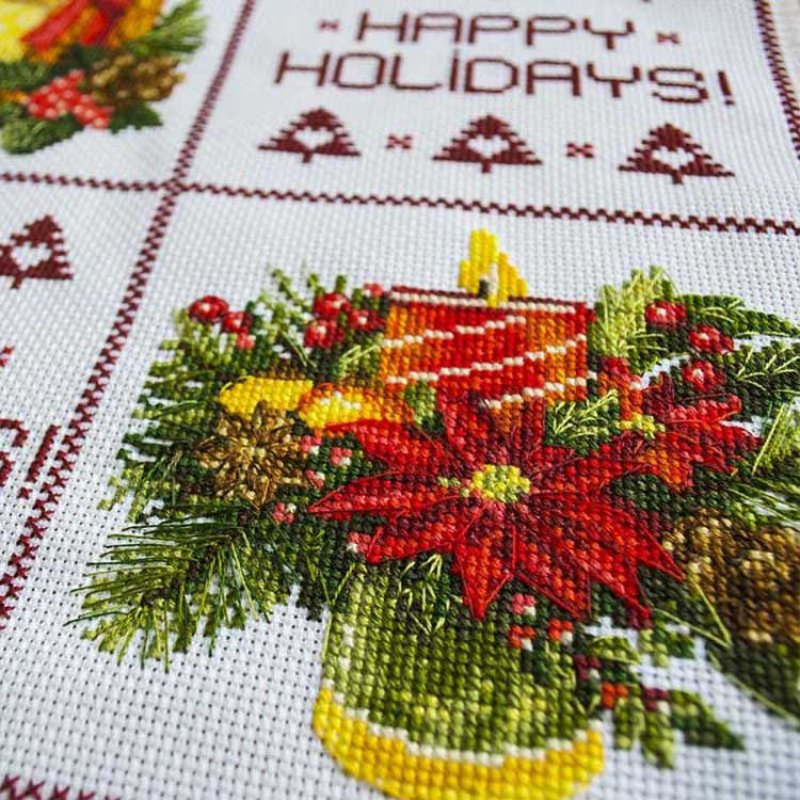 Embroidery kit on canvas with a background image Nova Sloboda KO3019 Favorite holiday