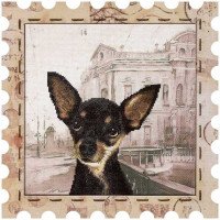 Embroidery kit on canvas with a background image Nova Sloboda KO4025 That terrier