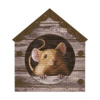 Embroidery kit on canvas with a background image Nova Sloboda KO4044 Little mouse
